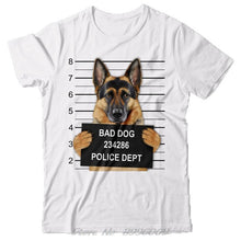 Load image into Gallery viewer, Cool T-Shirt - German Shepherd Dog Mugshot - Gift For Dog Lovers new Men Fashion Hipster Summer T Shirt Funny Cotton Tees
