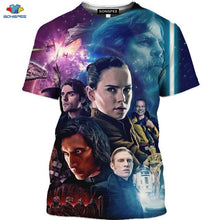 Load image into Gallery viewer, SONSPEE 3D Science Fiction Movie Star Wars T-Shirt  Space War The Rise Of Skywalker T-Shirt  Robot Men Shirt Mask Spaceship Tops
