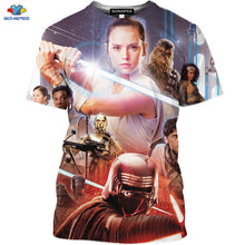 Load image into Gallery viewer, SONSPEE 3D Science Fiction Movie Star Wars T-Shirt  Space War The Rise Of Skywalker T-Shirt  Robot Men Shirt Mask Spaceship Tops
