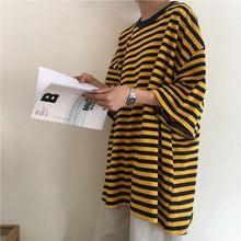Load image into Gallery viewer, NiceMix T Shirt Women Striped Causal  Tops Tees Harajuku Tshirt Summer Short Sleeve Korean Punk O-neck T-shirt camiseta feminin
