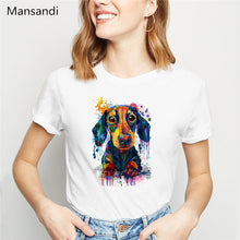 Load image into Gallery viewer, watercolor Jack russell terrier animal printed t shirt women clothes 2019 harajuku shirt Dog Lovers funny tshirt femme t-shirt
