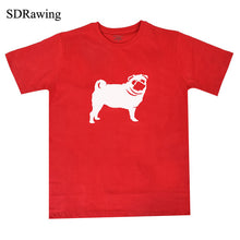 Load image into Gallery viewer, Funny cute Pug dog print cotton t shirt for women dog lover girlfriend Graphic Tees summer casual tops plus size
