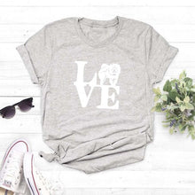 Load image into Gallery viewer, Funny I Love Chow Chow print cotton t shirts for women dog lover girlfriend Graphic Tees summer casual Female Tops drop ship
