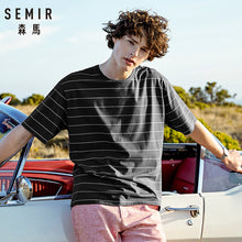 Load image into Gallery viewer, SEMIR T-shirts men short sleeve summer new round neck men t shirt loose trend striped bottoming tshirt
