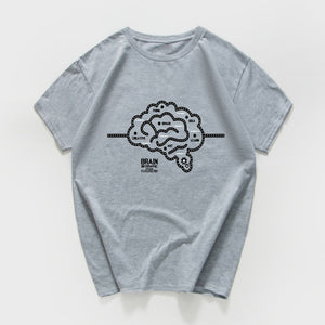 left Brain right brain Sarcastic Graphic novelty T-Shirt men Science Biology streetwear Math Physics Funny Tshirt men clothes