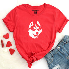 Load image into Gallery viewer, Harajuku Siberian Husky cotton T shirt Husky Gifts women Clothing With Dog Graphic Tees dog lovers shirt summer tops
