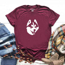 Load image into Gallery viewer, Harajuku Siberian Husky cotton T shirt Husky Gifts women Clothing With Dog Graphic Tees dog lovers shirt summer tops
