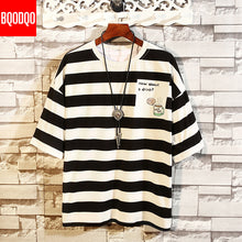 Load image into Gallery viewer, Men's Cotton Fashion T-shirt Mens Summer Striped Tshirts 5XL Casual Funny T Shirt Tees Man Oversized Tee Shirts Male Streetwear
