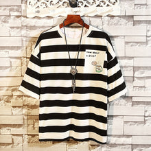 Load image into Gallery viewer, Men's Cotton Fashion T-shirt Mens Summer Striped Tshirts 5XL Casual Funny T Shirt Tees Man Oversized Tee Shirts Male Streetwear
