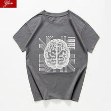 Load image into Gallery viewer, new science and technology Graphic funny tshirt men ai Artificial intelligence brain t shirt streetwear vintage hip hop Hipster
