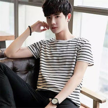 Load image into Gallery viewer, Stripe fashion tshirt casual round neck fashion  short sleeve t shirt men slim fit harajuku t-shirt Men Clothing WGTX161 R
