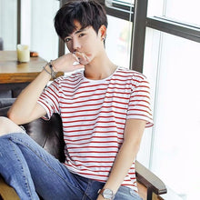 Load image into Gallery viewer, Stripe fashion tshirt casual round neck fashion  short sleeve t shirt men slim fit harajuku t-shirt Men Clothing WGTX161 R
