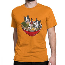 Load image into Gallery viewer, Border Collie Japanese Ramen Kawaii Tshirt for Men Dogs Lover Pet Collies Dog Cotton T Shirt Oversized
