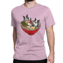 Load image into Gallery viewer, Border Collie Japanese Ramen Kawaii Tshirt for Men Dogs Lover Pet Collies Dog Cotton T Shirt Oversized
