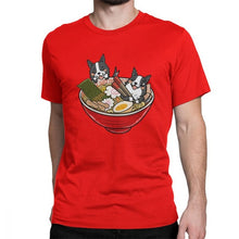 Load image into Gallery viewer, Border Collie Japanese Ramen Kawaii Tshirt for Men Dogs Lover Pet Collies Dog Cotton T Shirt Oversized
