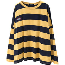 Load image into Gallery viewer, Autumn Women Striped T-shirt Long Sleeve Female Loose Korean Style Tops Basic Casual Bottoming TShirts
