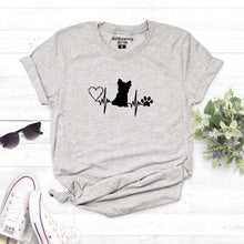 Load image into Gallery viewer, Harajuku Yorkshire Terrier Yorkie Dog Mom Funny Graphic Logo tees Cotton T-shirt for dog lover Girls Tops Woman Clothing

