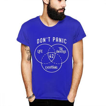 Load image into Gallery viewer, New Design Don't Panic T-shirt Science Fiction 42 Hitchhikers Guide To The Galaxy Stylish T Shirt
