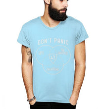 Load image into Gallery viewer, New Design Don't Panic T-shirt Science Fiction 42 Hitchhikers Guide To The Galaxy Stylish T Shirt
