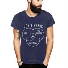 Load image into Gallery viewer, New Design Don't Panic T-shirt Science Fiction 42 Hitchhikers Guide To The Galaxy Stylish T Shirt
