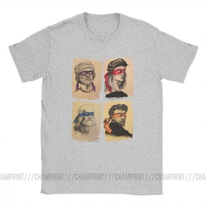 Science Turtles T-Shirt Men Mutant Ninja Short Sleeve Humor Tee Shirt Round Neck 100% Cotton Funny Tops Printed Graphic T Shirt