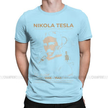 Load image into Gallery viewer, Nikola Tesla Men T Shirts Scientists Subject Inventor Physics Science Tees Short Sleeve T-Shirts 100% Cotton Party Tops
