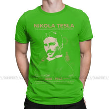 Load image into Gallery viewer, Nikola Tesla Men T Shirts Scientists Subject Inventor Physics Science Tees Short Sleeve T-Shirts 100% Cotton Party Tops
