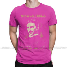 Load image into Gallery viewer, Nikola Tesla Men T Shirts Scientists Subject Inventor Physics Science Tees Short Sleeve T-Shirts 100% Cotton Party Tops
