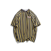 Load image into Gallery viewer, Dark Icon Vertical Stripe Oversized Men's Tshirts Short Sleeve 2019 Summer New Korean Style Loose T-shirt Men Male Tee Cotton
