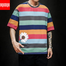 Load image into Gallery viewer, Men's Cotton Fashion T-shirt Funny Mens Summer Striped Tshirts 5XL Casual T Shirt For Man Male Oversized Tee Shirts Streetwear
