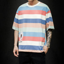 Load image into Gallery viewer, Men's Cotton Fashion T-shirt Funny Mens Summer Striped Tshirts 5XL Casual T Shirt For Man Male Oversized Tee Shirts Streetwear
