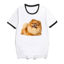Load image into Gallery viewer, Harajuku kawaii Brown Pomeranian printed tshirt women’s friends dog lover t-shirt femme cute top girls tees summer clothes
