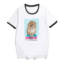 Load image into Gallery viewer, Harajuku kawaii Brown Pomeranian printed tshirt women’s friends dog lover t-shirt femme cute top girls tees summer clothes
