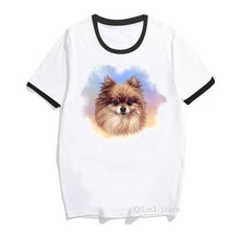 Load image into Gallery viewer, Harajuku kawaii Brown Pomeranian printed tshirt women’s friends dog lover t-shirt femme cute top girls tees summer clothes
