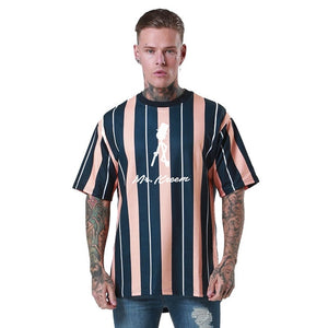 New Hip Hop Men Tshirt Summer O-neck T Shirt Men Street Wear Casual Striped Shirt Football Polyester Top Tees