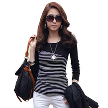 Load image into Gallery viewer, T Shirt Women Clothes 2019 Striped Tshirt Long Sleeve Tops Womens Clothing T-Shirts Spring Autumn Winter Cotton Casual Tee Shirt
