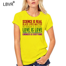Load image into Gallery viewer, 2019 Printed Men T Shirt Cotton Short Sleeve  Science Is Real Black Lives Matter T Shirt  Women tshirt

