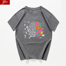 Load image into Gallery viewer, harajuku Geek Brain T Shirt men Science Chemistry Biology Geography streetwear Math Physics Cool T-shirt Funny  Tee shirt homme
