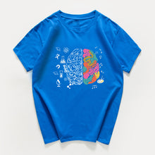 Load image into Gallery viewer, harajuku Geek Brain T Shirt men Science Chemistry Biology Geography streetwear Math Physics Cool T-shirt Funny  Tee shirt homme
