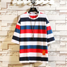 Load image into Gallery viewer, Men's Cotton Striped T-shirts Funny Mens Oversized Tshirt Male Summer Tee Shirt 5XL T Shirt Xxxtentacion For Man Streetwear Tees
