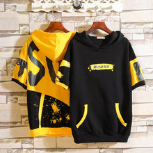 Load image into Gallery viewer, Summer 2020 Short Sleeves Black Yellow Hoodie Sweatshirt Mens Hip Hop Punk Pullover Streetwear Casual Fashion Clothes
