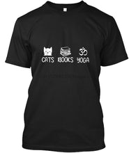 Load image into Gallery viewer, Men T Shirt Cats Books Yoga Lover Kitten Reading Med Women t-shirt
