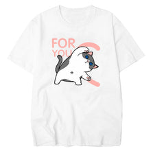 Load image into Gallery viewer, Lover Cat and Dog Prints Couple Clothes Summer Female T-shirt Kawaii Harajuku Paired T-shirts for Men Women

