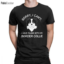 Load image into Gallery viewer, Border Collie T Shirts Men Cotton Funny T-Shirt Crewneck Dogs Lover Pet Collies Dog Tees Short Sleeve Clothes Graphic Printed
