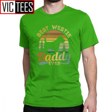 Load image into Gallery viewer, Men's Best West Highland White Terrier Daddy Ever Vintage Westie T Shirts Cotton Fun T-Shirt Dog Lover Tee Clothing
