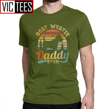 Load image into Gallery viewer, Men's Best West Highland White Terrier Daddy Ever Vintage Westie T Shirts Cotton Fun T-Shirt Dog Lover Tee Clothing
