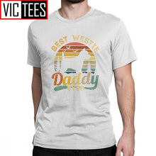Load image into Gallery viewer, Men's Best West Highland White Terrier Daddy Ever Vintage Westie T Shirts Cotton Fun T-Shirt Dog Lover Tee Clothing
