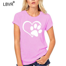 Load image into Gallery viewer, Paw Print Heart T-Shirt Dog Cat Animal Lovers Cute Gift Mens Sweatshirt Tee Shirt
