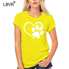 Load image into Gallery viewer, Paw Print Heart T-Shirt Dog Cat Animal Lovers Cute Gift Mens Sweatshirt Tee Shirt
