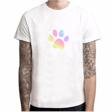 Load image into Gallery viewer, Fashion Love Dog Paw Print Top Shirt Women Men Dog Blog Cotton Casual Funny t shirt Heart Paw Goth Tee Art Tops For Lovers YH012
